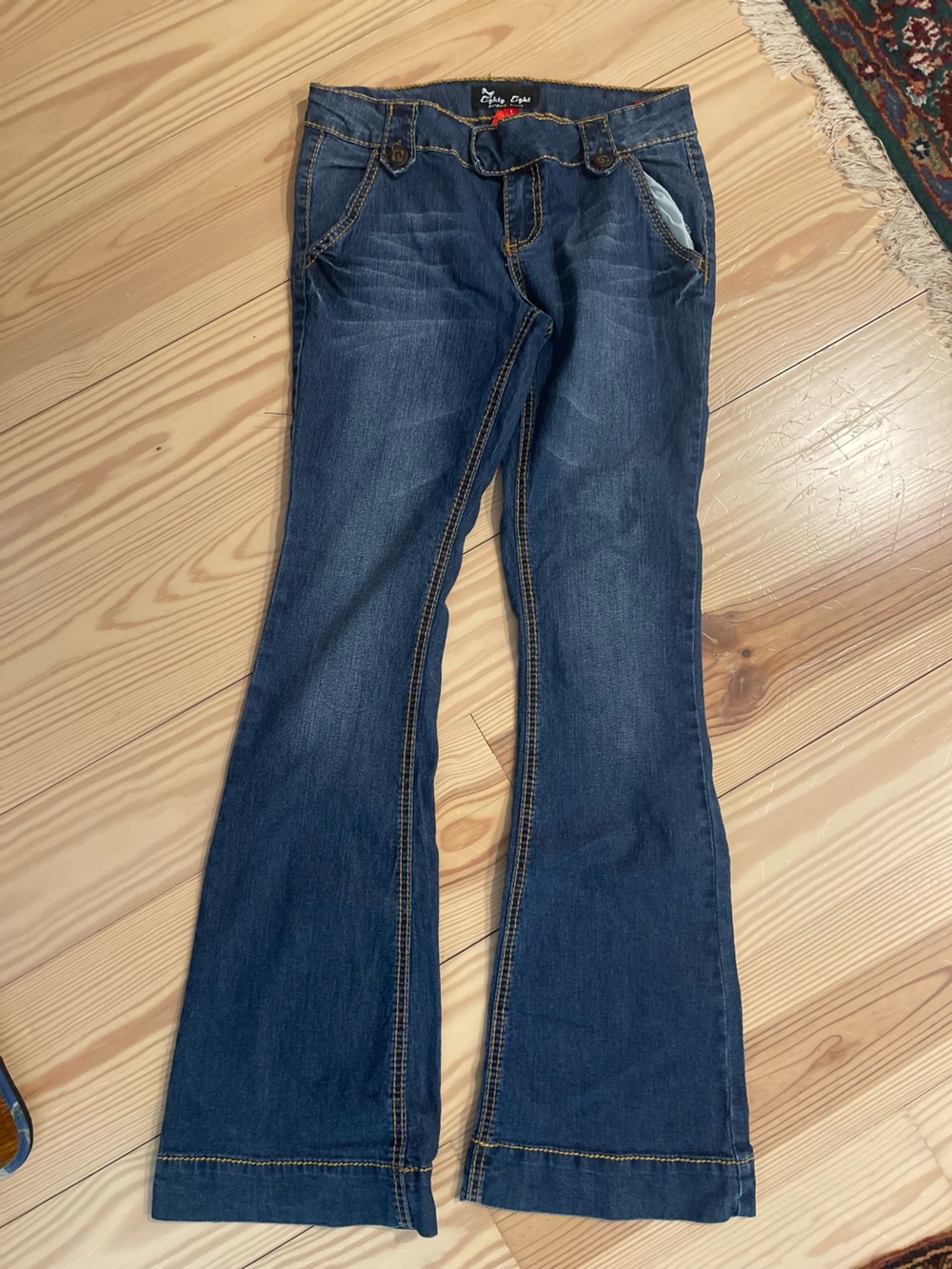 Blue denim bell bottoms ( 70’s style)